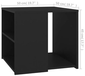 Tavolino Nero 50x50x45 cm in Legno Multistrato