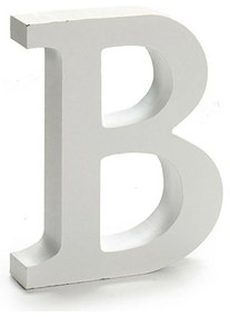 Lettera B Legno Bianco (2 x 16 x 14,5 cm) (24 Unità)