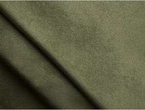 Divano angolare verde (con penisola a sinistra) con rivestimento in velluto Moana – Makamii