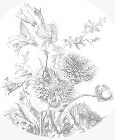 KEK Amsterdam Carta da parati panoramica Engraved Flowers 2 Circle - S - 1.425m