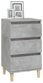 Comodino grigio cemento 40x35x70 cm in legno multistrato