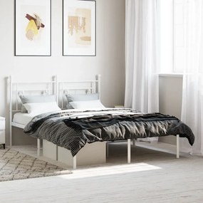 Giroletto Con Testiera Metallo Bianco 140x190 Cm /