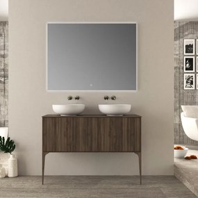 Mobile da bagno sotto lavabo Domino noce L 120 x H 43 x P 46 cm 2 cassetti, lavabo non incluso