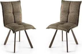 Sedia cucina tessuto Marrone - imbottito SILA 2 sedie