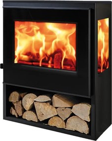 Stufa a legna PANADERO Java Trivision 8 kW nera