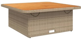 Set da pranzo da giardino 2 pz con cuscini beige in polyrattan
