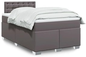 Giroletto A Molle Con Materasso Grigio 120x200 Cm İn Similpelle /