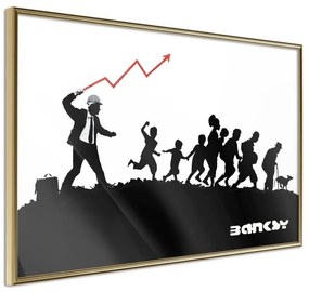 Poster  Banksy: The Whip  Cornice Quadri Cornice d'oro, Larghezza x Altezza Home decor 30x20