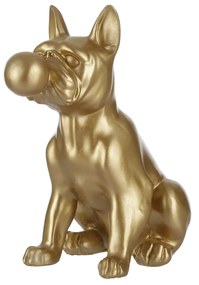 Statua bulldog con chewing gum 12x22x22 cm oro