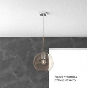 Sosp. ottone sat. 1 luce media ambra 1155os-sm-am