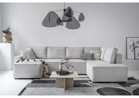 Divano letto angolare in velluto a coste bianco Brave Dave - Miuform