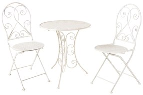 Set tavolo con 2 sedie bianco in ferro Isabelle
