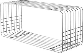 Libreria da parete color argento lucido in metallo 70x30 cm Wire – Mette Ditmer Denmark
