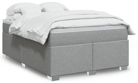 Giroletto A Molle Con Materasso Grigio Chiaro160x200 Cm Tessuto /