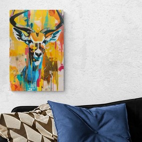 Stampa su tela – Antilope con imitazione di pittura