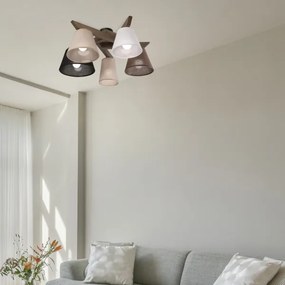 Brilagi - Lampadario LED ANTHONY 5xE14/40W/230V rovere noce