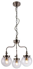 Lampadario a sospensione con catena BALLET 3xE27/40W/230V cromo opaco