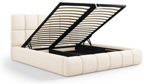 Letto color crema imbottito con spazio contenitivo 200x200 cm Bellis – Micadoni Home