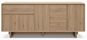 Cassettiera di colore naturale con effetto rovere 180x76x45 cm Carpi – Marckeric