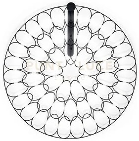 Lafra applique a parete grande nero d.95cm a led 3000k 4778lm 54w d...