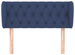 Testiera ad orecchio blu 93x23x78/88 cm in tessuto