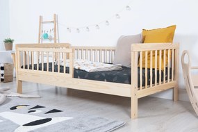 Letto per bambini con barriera TEDDY - naturale - letto senza spazio di archiviazione 140x70 cm