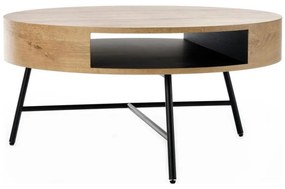 Tavolino CAMILA 41x80 cm oro quercia/nero