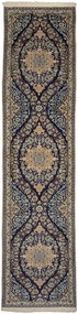 Nain Tappeto 100 x 390 Blu (Iran) Annodato A Mano