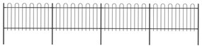 Recinzione Da Giardino Con Punta Tonda İn Acciaio 6,8x1 M Nera /