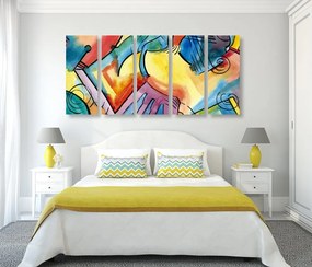 Quadri 5 pezzi – Arte astratta multicolore