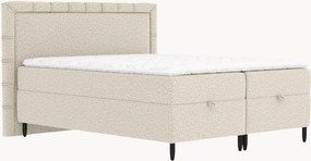 Letto boxspring in bouclé fatto a mano con contenitore Voyage, H3