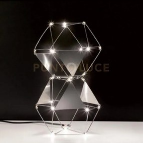 Lucciola pro lampada da tavolo con triangolo in metallo, acciaio in...