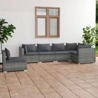 Set Divani da Giardino con Cuscini 6 pz in Polyrattan Grigio 3102325