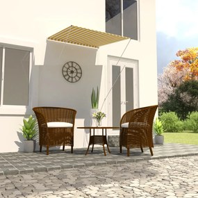 Tenda Da Sole Retrattile 100x150 Cm Giallo E Bianco /