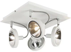 Faretto di design bianco 4 luci orientabile - Nox