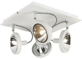 Faretto di design bianco 4 luci orientabile - Nox
