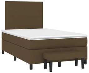 Giroletto a molle con materasso marrone scuro 120x200cm tessuto