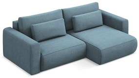 Divano angolare azzurro allungabile/con contenitore (con penisola a destra/con chaise lounge) Kapua – Makamii