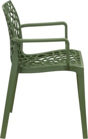 GEORGETA - poltrona moderna in polipropilene con decorazione