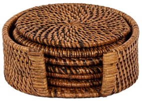 Set di sottobicchieri marroni in rattan 6 pz – Tiseco Home Studio