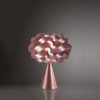 Lampada Da Tavolo A Cono 1 Luce Cloud In Polilux Rosa Metallico Made In Italy