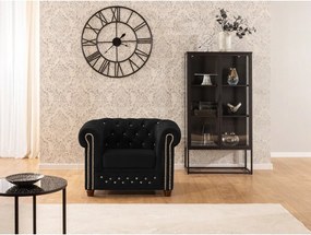 Poltrona chesterfield nera con rivestimento in velluto York Blik – Ropez