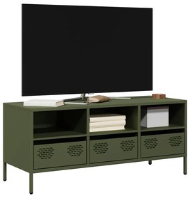 Mobile Tv Verde Oliva 101,5x39x43,5cm Acciaio Laminato A Freddo /