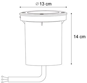 Faretto da terra moderno beige GU10 50mm regolabile IP65 - Delux