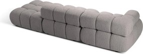 Divano componibile in grigio chiaro con rivestimento in bouclé 288 cm Bellis – Micadoni