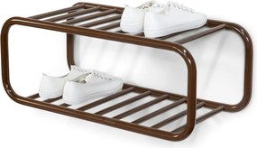 Scarpiera marrone scuro in metallo da parete 72x28x35 cm Retro – Spinder Design