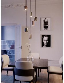 Redo 01-3477 - Lampadario a sospensione con filo BOOM 1xGU10/10W/230V diametro 12 cm nero