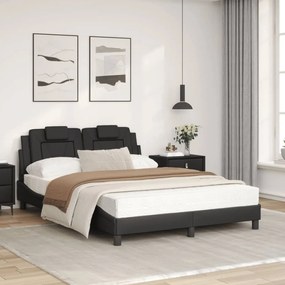 Letto con materasso nero 120x200 cm in similpelle