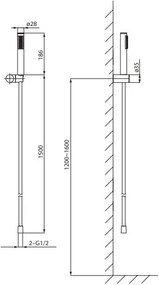 Cersanit S951-618 - Set da doccia ZEN nero