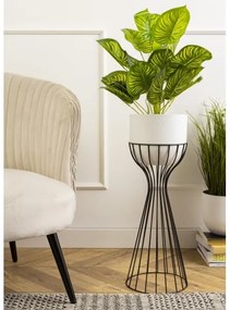 Vaso da fiori in metallo LOFT 68x20 cm nero/bianco